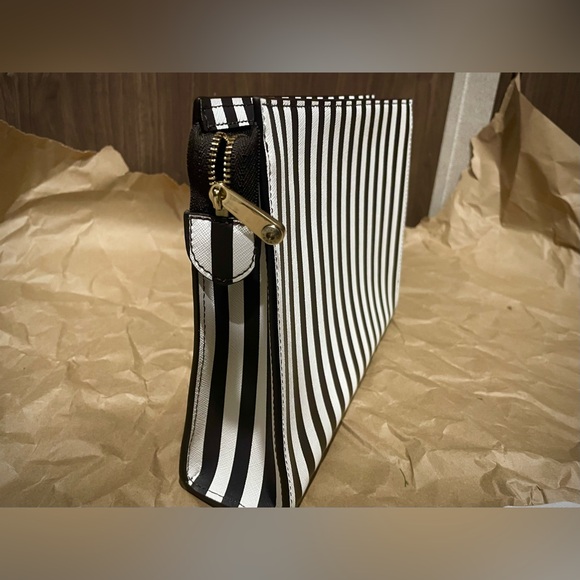 NWT West 57th Cosmetic Clutch Brown & White - Picture 4 of 9